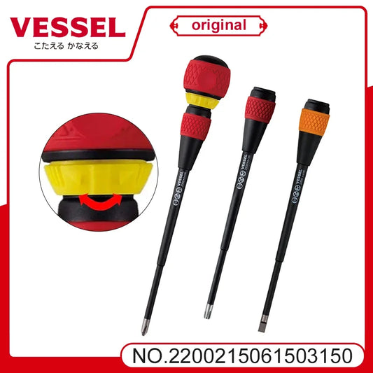 VESSEL Franchise Screwdriver Series NO.2200 ，Ball Grip +2x150 (Jis) 150mm Long +2 Screwdriver Come with a tool organizer