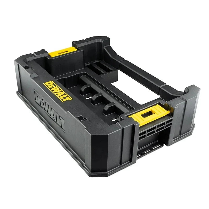 DEWALT  BOX COMPATIBLE WITH TSTAK SYSTEM Caddy Case Connectable INTEGRATED TRANSPORT HANDLE Black/Yellow Tool Box DT70716