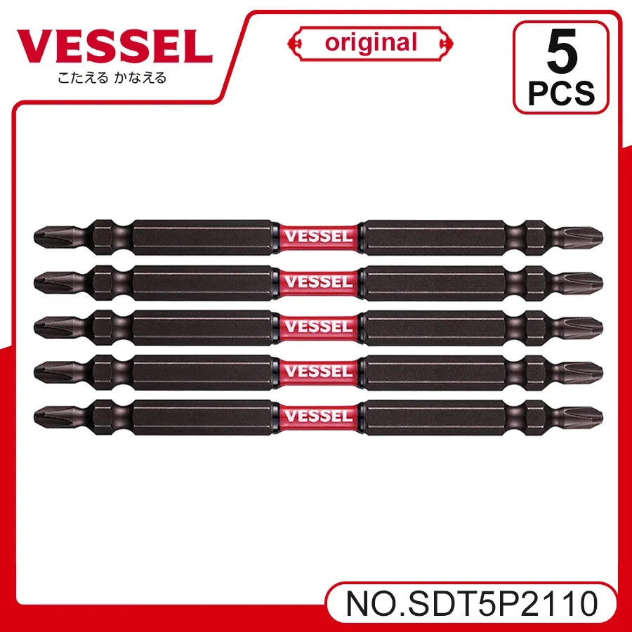 VESSEL Franchise batch head series NO.SDT.Series Magnetic Cross Bit Set 65-150mm Length Slender TorsionScrewdriver Bit HandTools