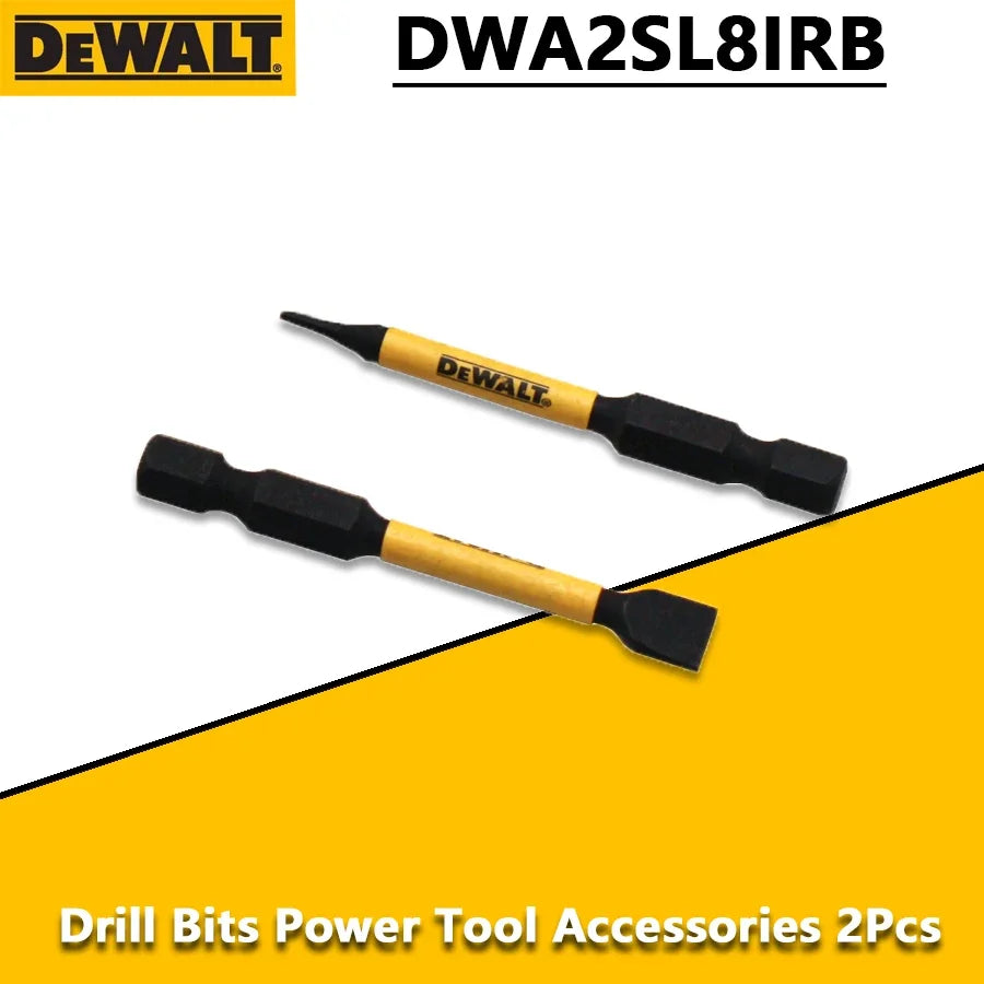 DEWALT DWA2SL8IRB 2PCS IMPACT 8-10 Slotted Power Bit 1/4 Shank S2 Steel 2 in Length Drill Bits Power Tool Accessories