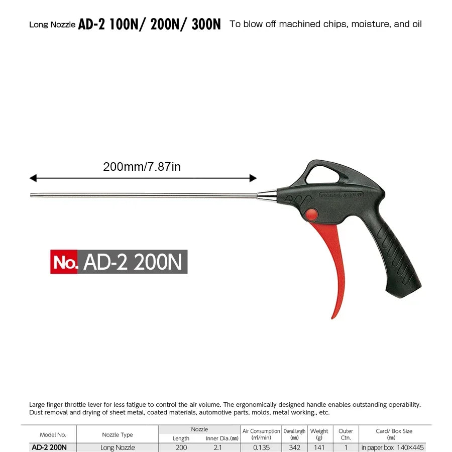 VESSEL Franchise special tool NO.AD-2 ON ， Air Blow Gun Air for Dust Cleaning Car Detailing Compressor Accessories Dust Removal