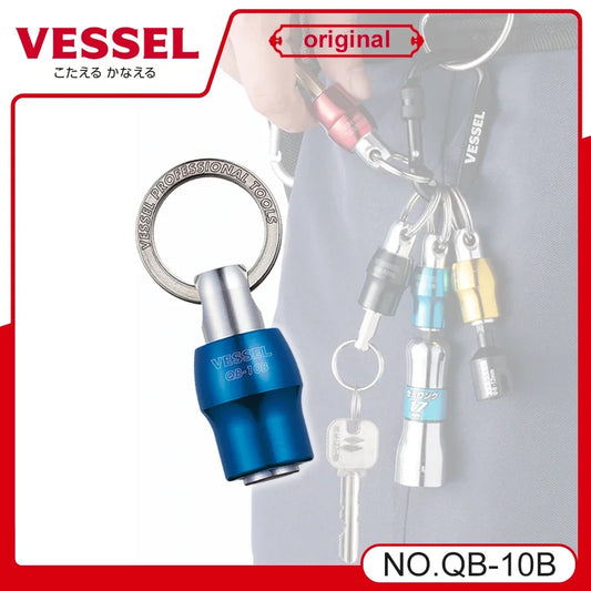 VESSEL Franchise batch head series NO.QB-10，Quick Catcher Keychain 1/4 Inch Hex Shank Screwdriver Bits Screw Adapter