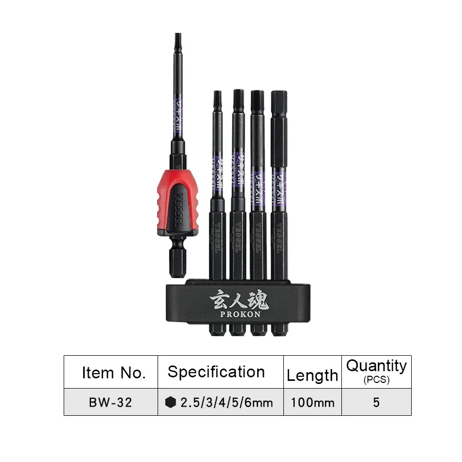 VESSEL Franchise batch head series NO.BW-32.5 Pcs Recessed “SAKISUBO” Hex Bit Screw Mug Catcher Included Step Bit Scewdrivers