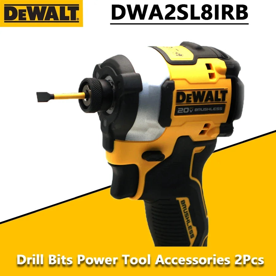 DEWALT DWA2SL8IRB 2PCS IMPACT 8-10 Slotted Power Bit 1/4 Shank S2 Steel 2 in Length Drill Bits Power Tool Accessories