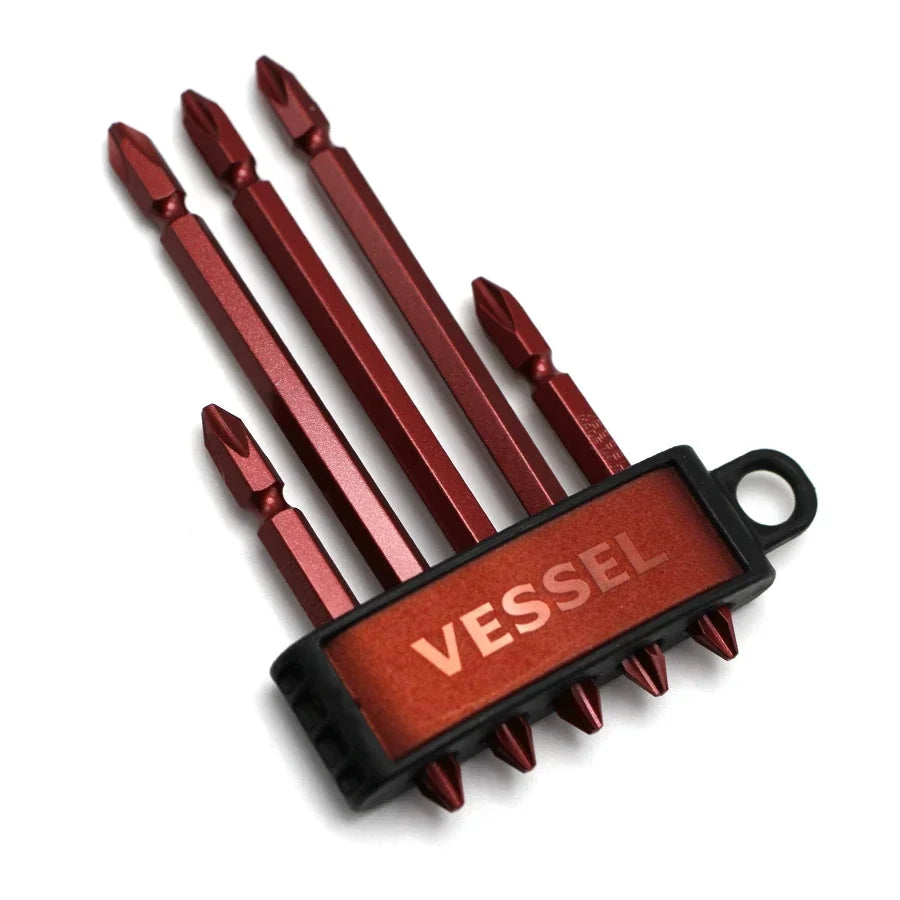 VESSEL Franchise bit series NO.A 145 P ，5-Piece Magnetic Double Head  Bit Set for Phillips Screws 1/4 Hex Shank limited Edition