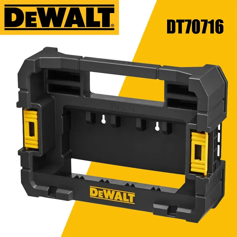 DEWALT  BOX COMPATIBLE WITH TSTAK SYSTEM Caddy Case Connectable INTEGRATED TRANSPORT HANDLE Black/Yellow Tool Box DT70716