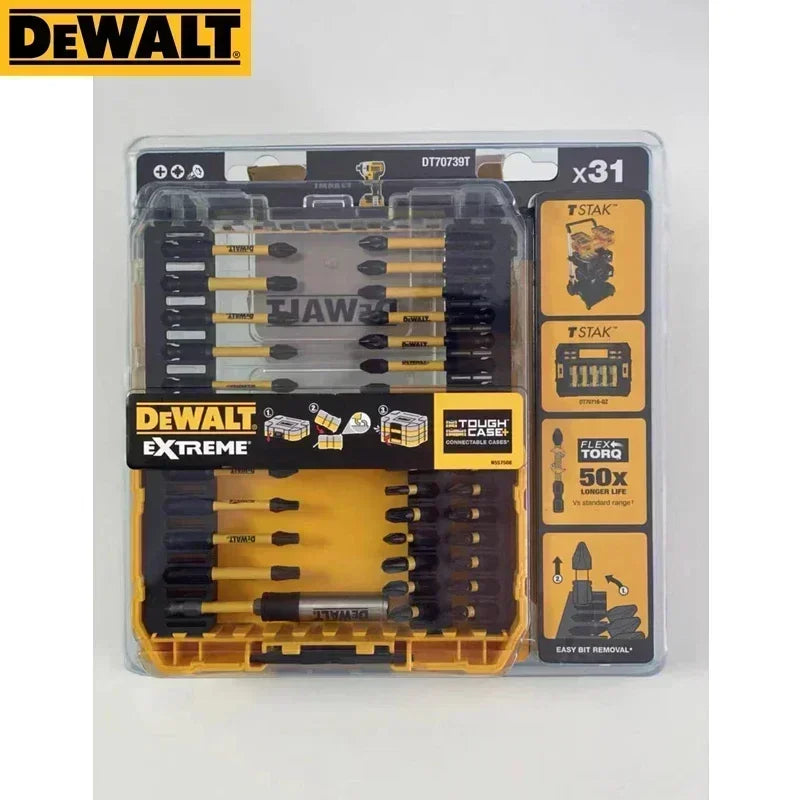 DEWALT DT70739 FLEXTORQ Screwdriver Bits Set 31 Pcs Cordless Driver Impact Drill Bits Set Dewalt Power Tool Accessories