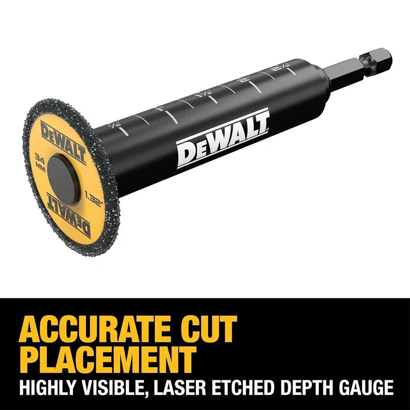 DEWALT DWAIPCIR  Impact Connect Inside PVC Pipe Cutter 34MM With Scale Inside Auxiliary Cutting Tool Attachments