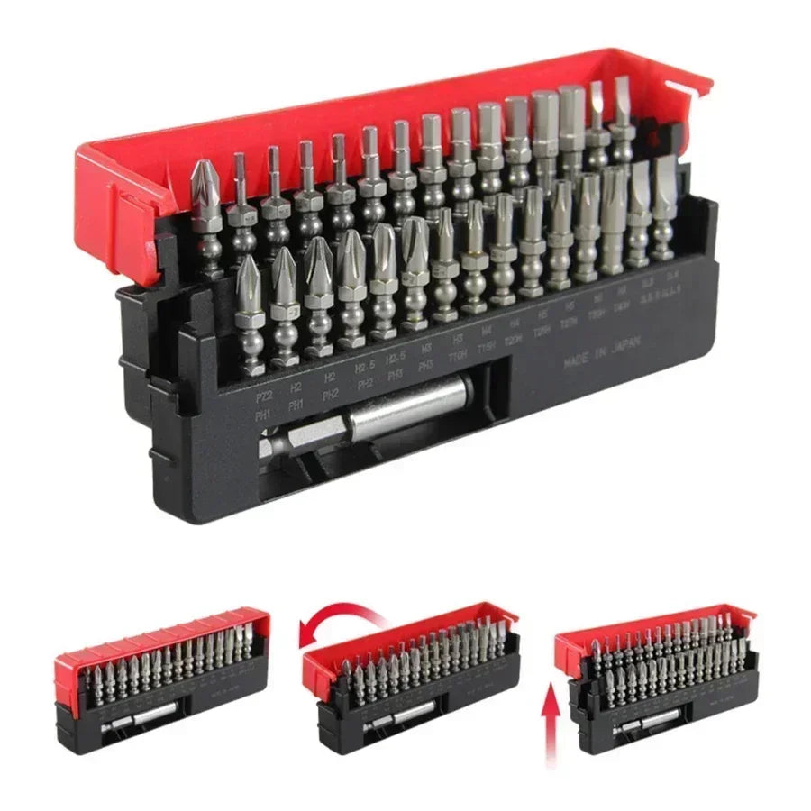 VESSEL Franchise Screwdriver Series NO.IB31， Impact Ball Torsion Bit with Magnetic Extension Bit in Slide Case Hand Tools screw