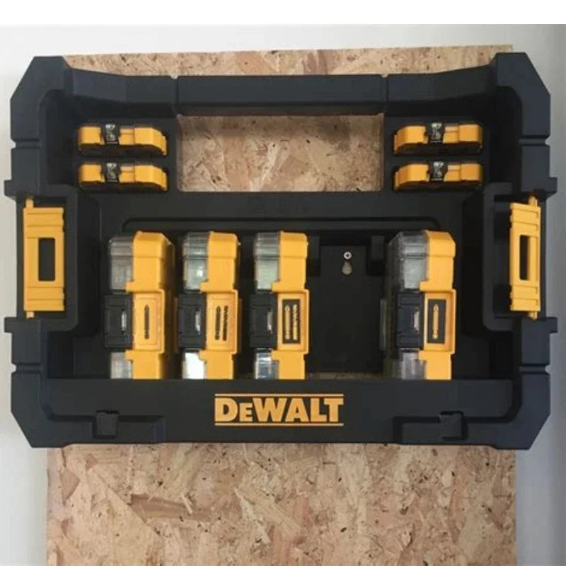 DEWALT  BOX COMPATIBLE WITH TSTAK SYSTEM Caddy Case Connectable INTEGRATED TRANSPORT HANDLE Black/Yellow Tool Box DT70716