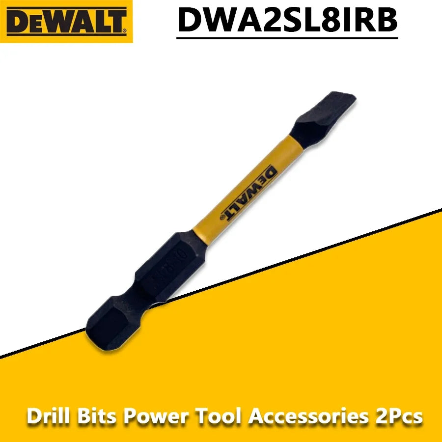 DEWALT DWA2SL8IRB 2PCS IMPACT 8-10 Slotted Power Bit 1/4 Shank S2 Steel 2 in Length Drill Bits Power Tool Accessories