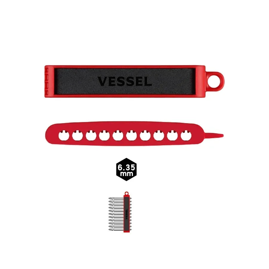 VESSEL 1/4" Driver Bit Holder For 5 Bits /10 Bits, Screwdrivers Bits Holder Available in Many Colors BH-05R/ BH-10R/ BH-05D Elec