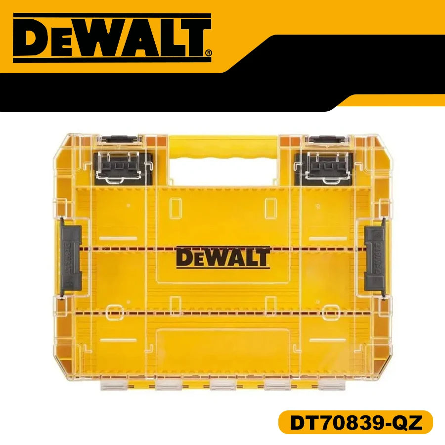 DEWALT Large Tough Case with Divider Tool Box for Power Tool Accessories Stacking Storage Cases DT70839-QZ