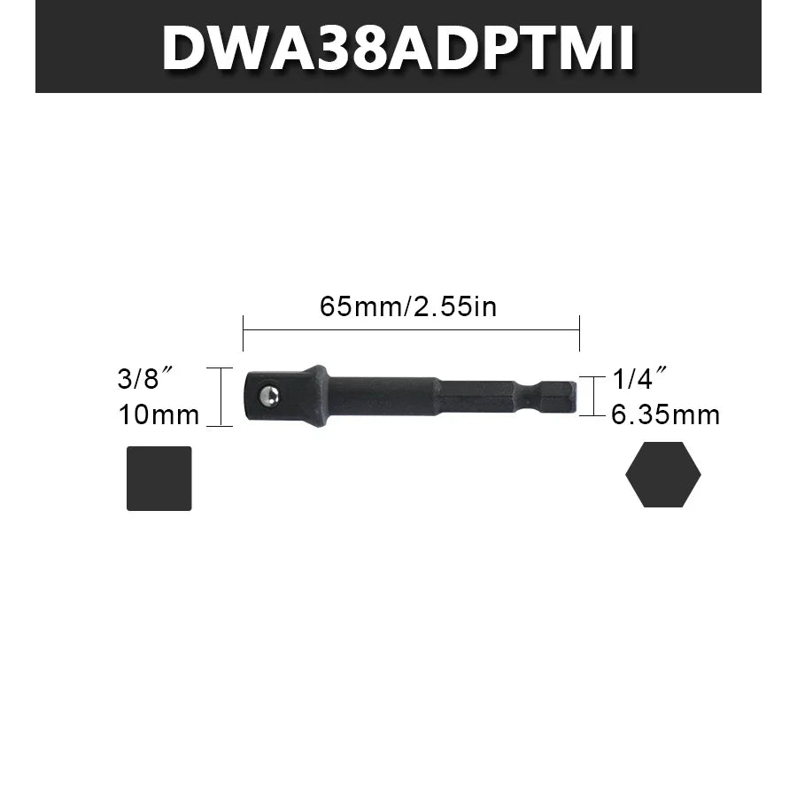 DEWALT DWA12ADPTMI DWA38ADPTMI MAX IMPACT™ 1/4" TO SQUARE 1/2" or 3/8" ADAPTOR Driver Power Tool Accessories