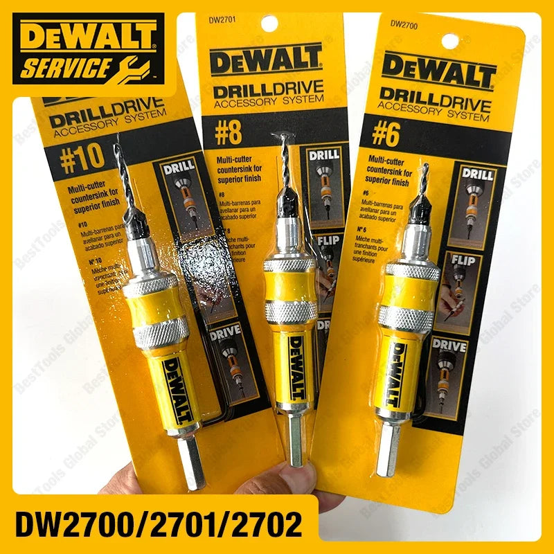 DEWALT DrillDrive Accessory System DW2700 DW2701 DW2702 #6 #8 #10 Drill Flip Drive Complete Unit  2 in 1 Countersink Wood Drill