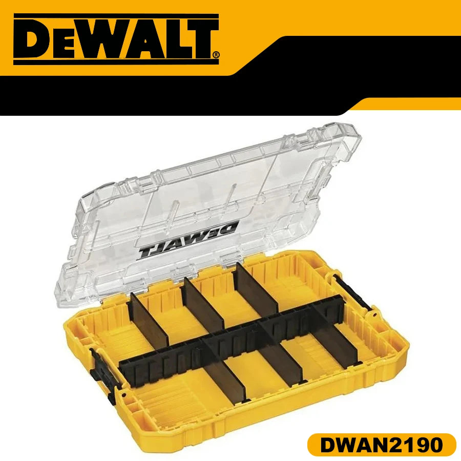 DEWALT DWAN2190 Large Tough Case 220*170*32MM Internal Partition Detachable Parts Drill Bit Hand Tool Accessories Storage Box