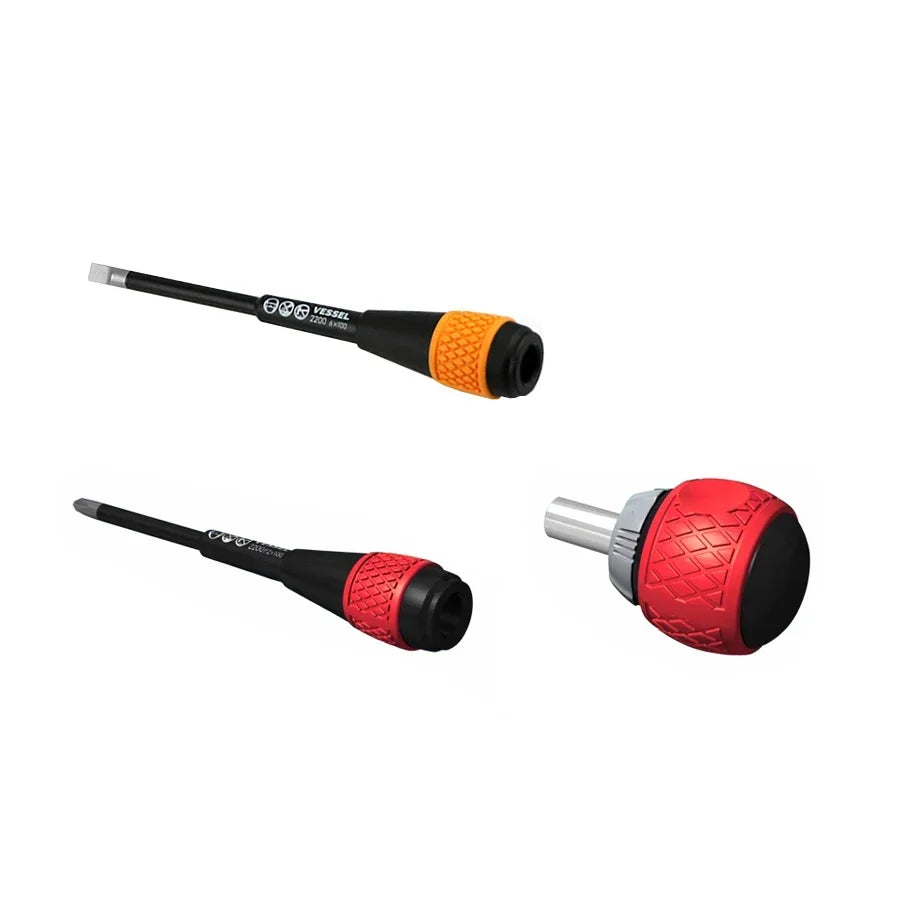 VESSEL Franchise Screwdriver Series NO. 220，Ball Grip +2x150 (Jis) 150mm Long +2 Screwdriver Come with a tool organizer