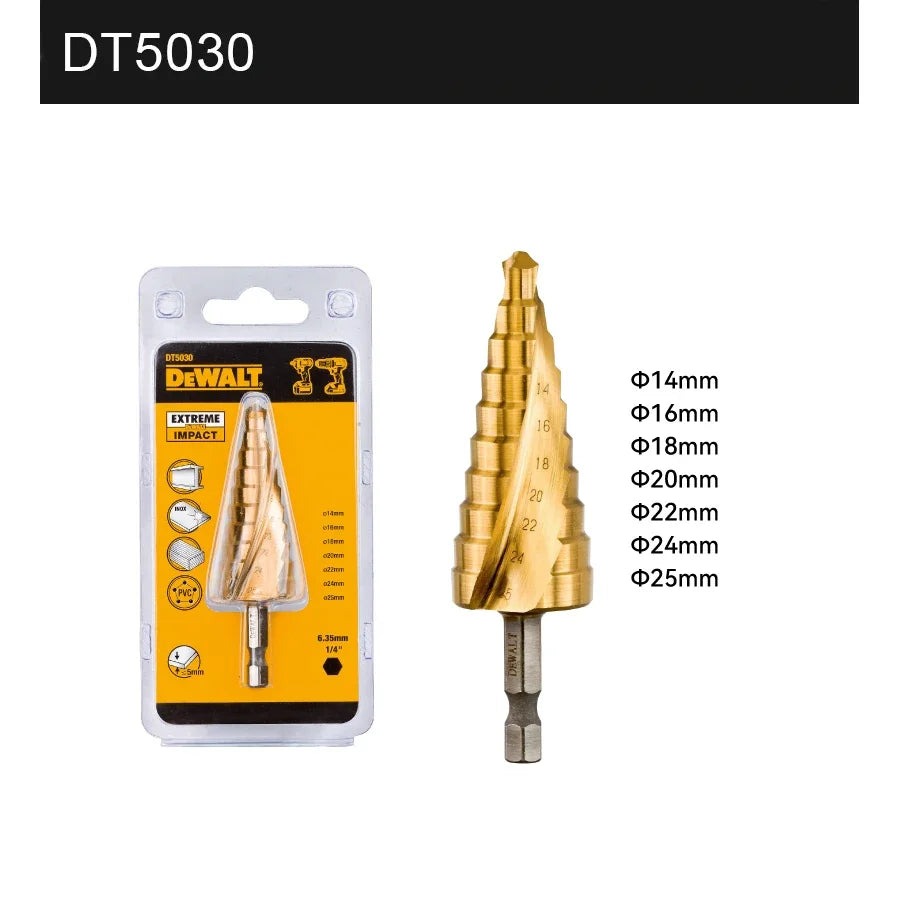 DEWALT DT5026 DT5027 DT5030 DT5031 Impact Step Bit Pagoda Type Hexagonal Handle High-speed Drill Tool Accessories