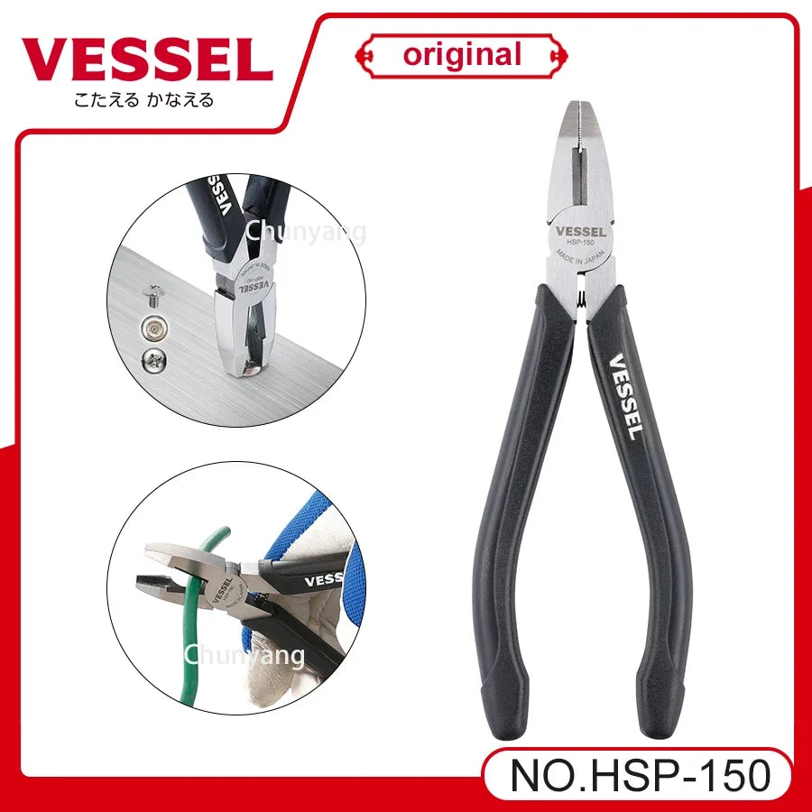 VESSEL Franchise PliersTool NO.HSP-150,multifunctional wire cutting pliers for electrician's tools,can be used for damagedscrews