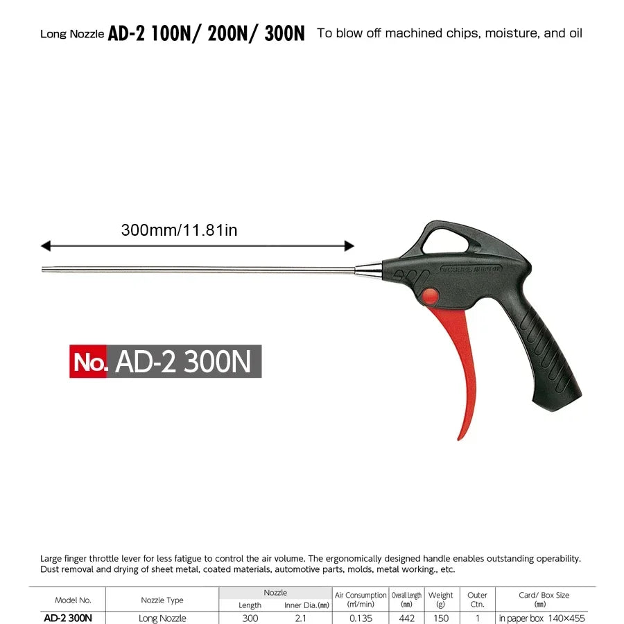 VESSEL Franchise special tool NO.AD-2 ON ， Air Blow Gun Air for Dust Cleaning Car Detailing Compressor Accessories Dust Removal