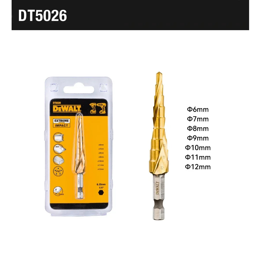 DEWALT DT5026 DT5027 DT5030 DT5031 Impact Step Bit Pagoda Type Hexagonal Handle High-speed Drill Tool Accessories