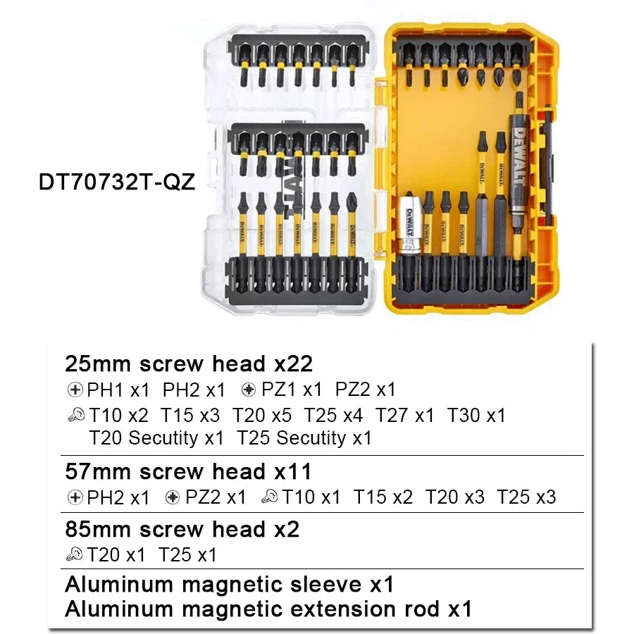 DEWALT DT70732T-QZ 37PCS FlexTorq Screwdriver Bit Set in Tough Case Power Tool Accessories