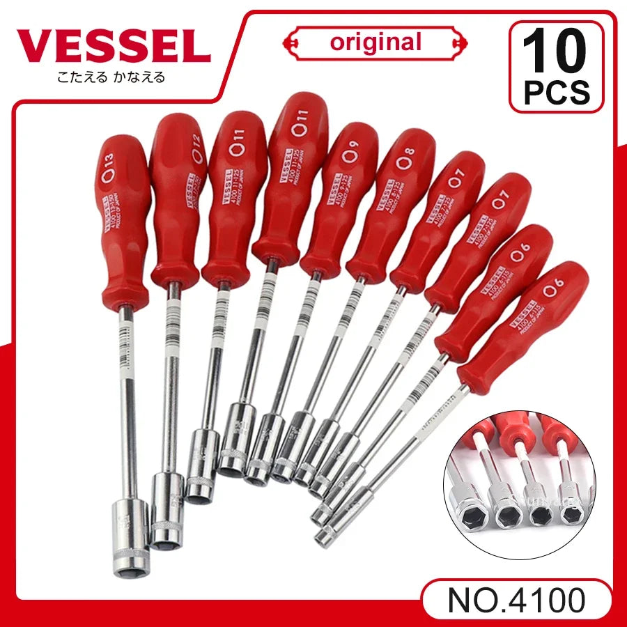 VESSEL Franchise Screwdriver Series NO.4100, reinforced socket screwdriver, dedicated to fastening hexagonal bolts and nuts