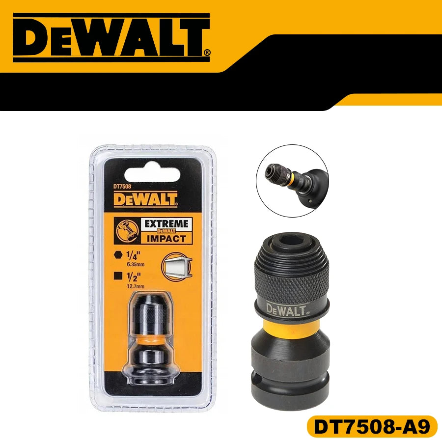 DEWALT  DT7508-A9 Impact Wrench Adapter 1/4" Hex to 1/2" Square  Power Tool Accessories Drive Converter