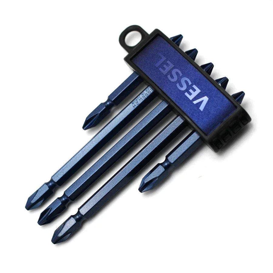 VESSEL Franchise bit series NO.A 145 P ，5-Piece Magnetic Double Head  Bit Set for Phillips Screws 1/4 Hex Shank limited Edition