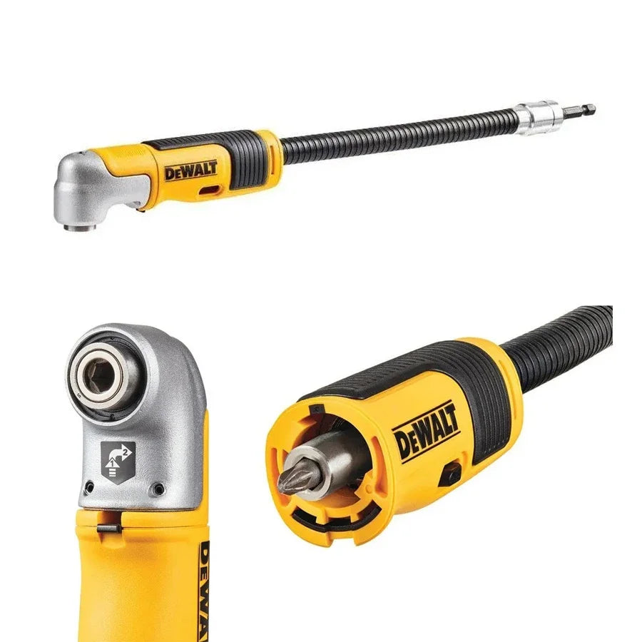 DEWALT 4-in-1 Right Angle Drill Adaptor Compact, Straight Flexible Power Tool Accessories (DWAMRASET)