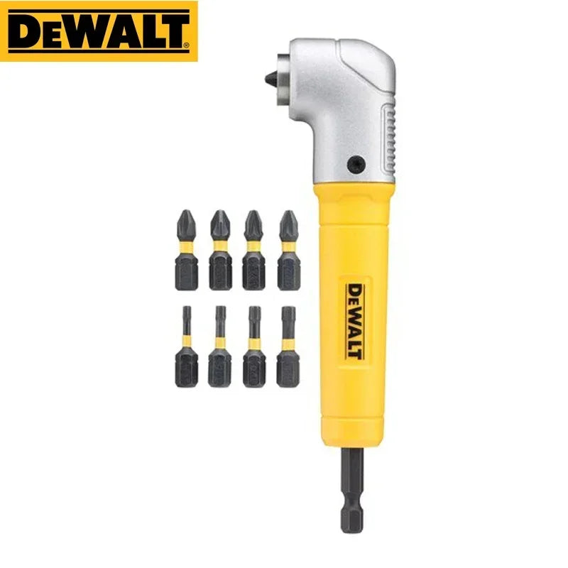 DEWALT DWARA120 DT71517T Right Angle Drill Attachment 10 Piece Set With 9x25MM Screwdriver Bits Torsion Power Tool Fitting