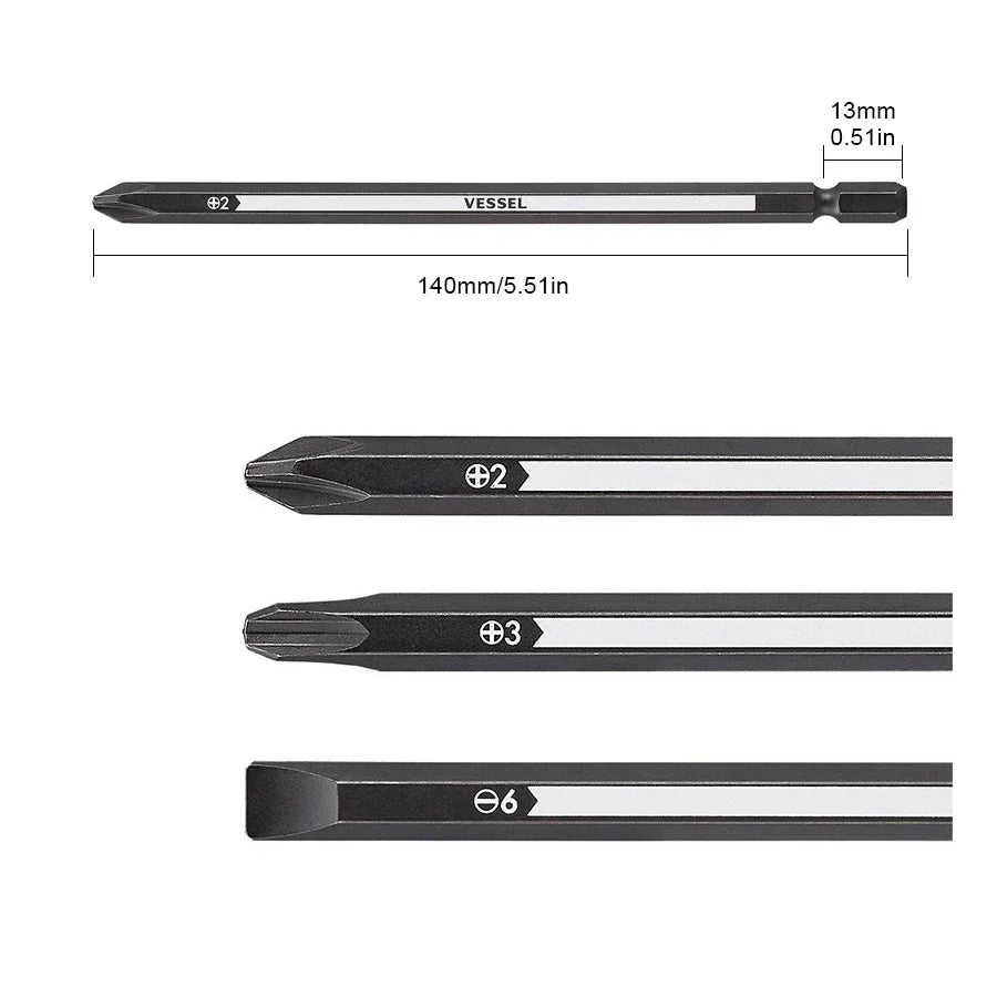 NO.230W-2 230W-3 230W-6 VESSEL Franchise Screwdriver with High Impact Force Resistance and Strong Grip