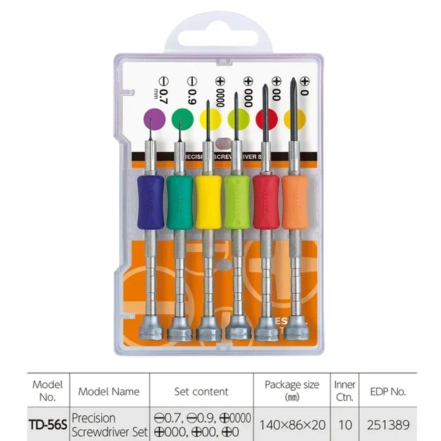 VESSEL Franchise screwdriver series NO. TD-55 TD-56 TD-56S TD-56Y TD-57 TD-58, precision screwdriver set, with tool box