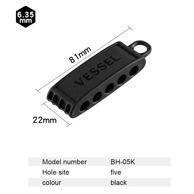 VESSEL 1/4" Driver Bit Holder For 5 Bits /10 Bits, Screwdrivers Bits Holder Available in Many Colors BH-05R/ BH-10R/ BH-05D Elec